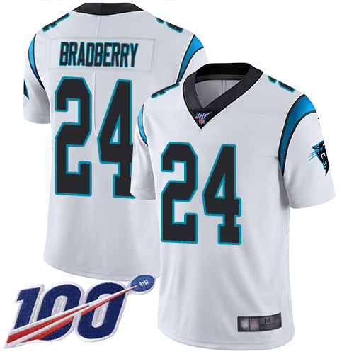 Carolina Panthers Limited White Men James Bradberry Road Jersey NFL Football #24 100th Season Vapor Untouchable